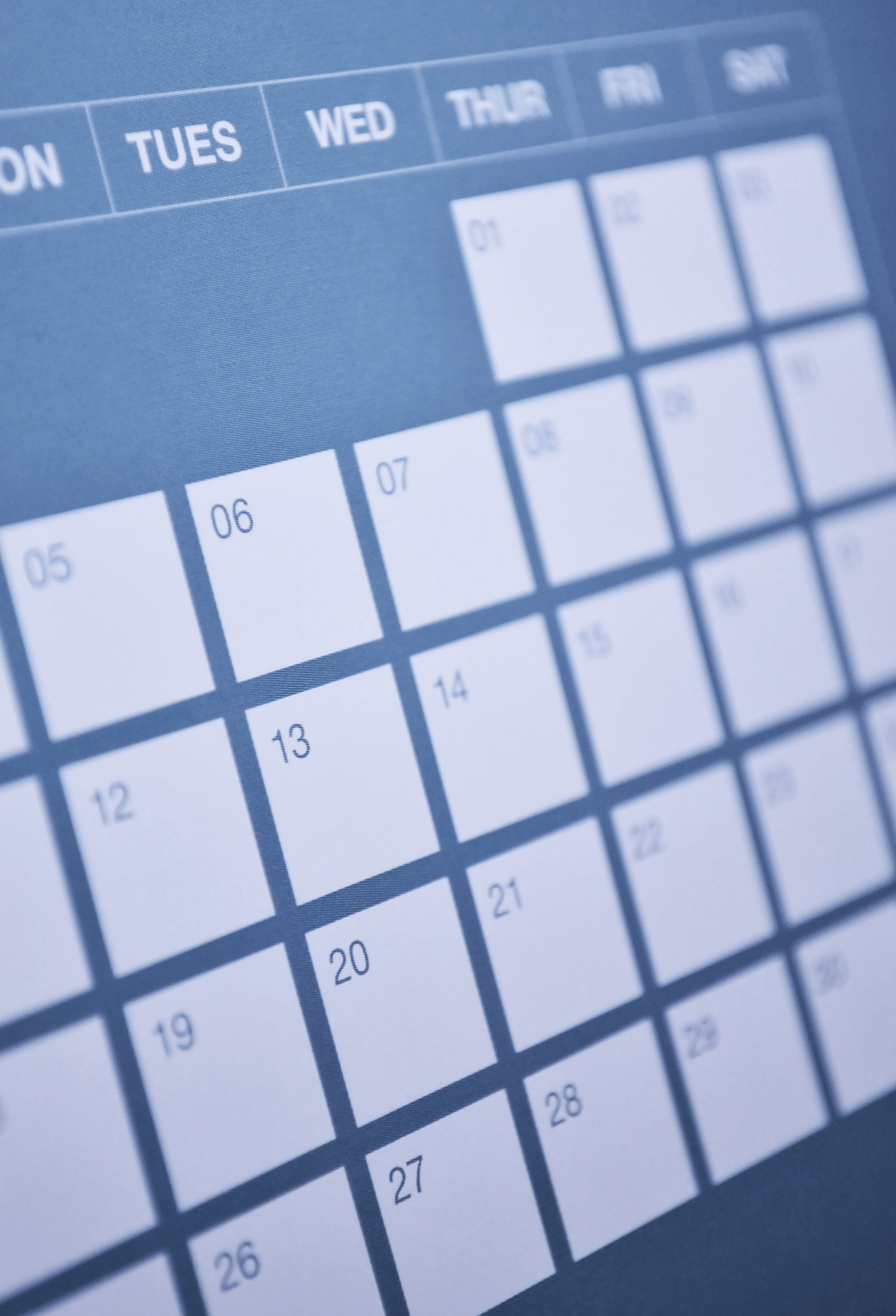 Close-up of calendar page
